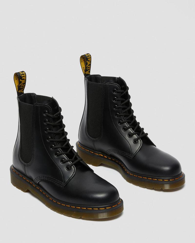 Men's Dr Martens 1460 Harper Smooth Leather Lace Up Boots Black | AU 515KOR